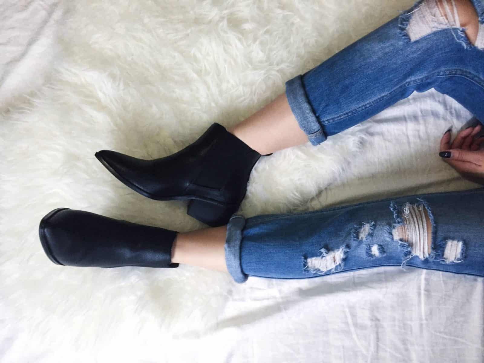 Booties and boyfriend jeans