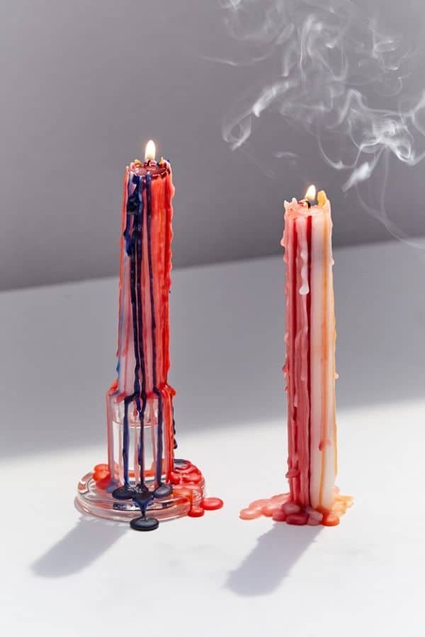 Colour drip candles